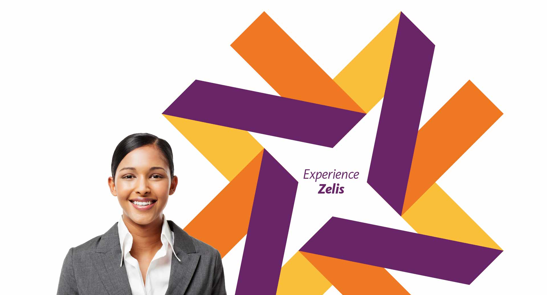 zelis brand logo with woman smiling