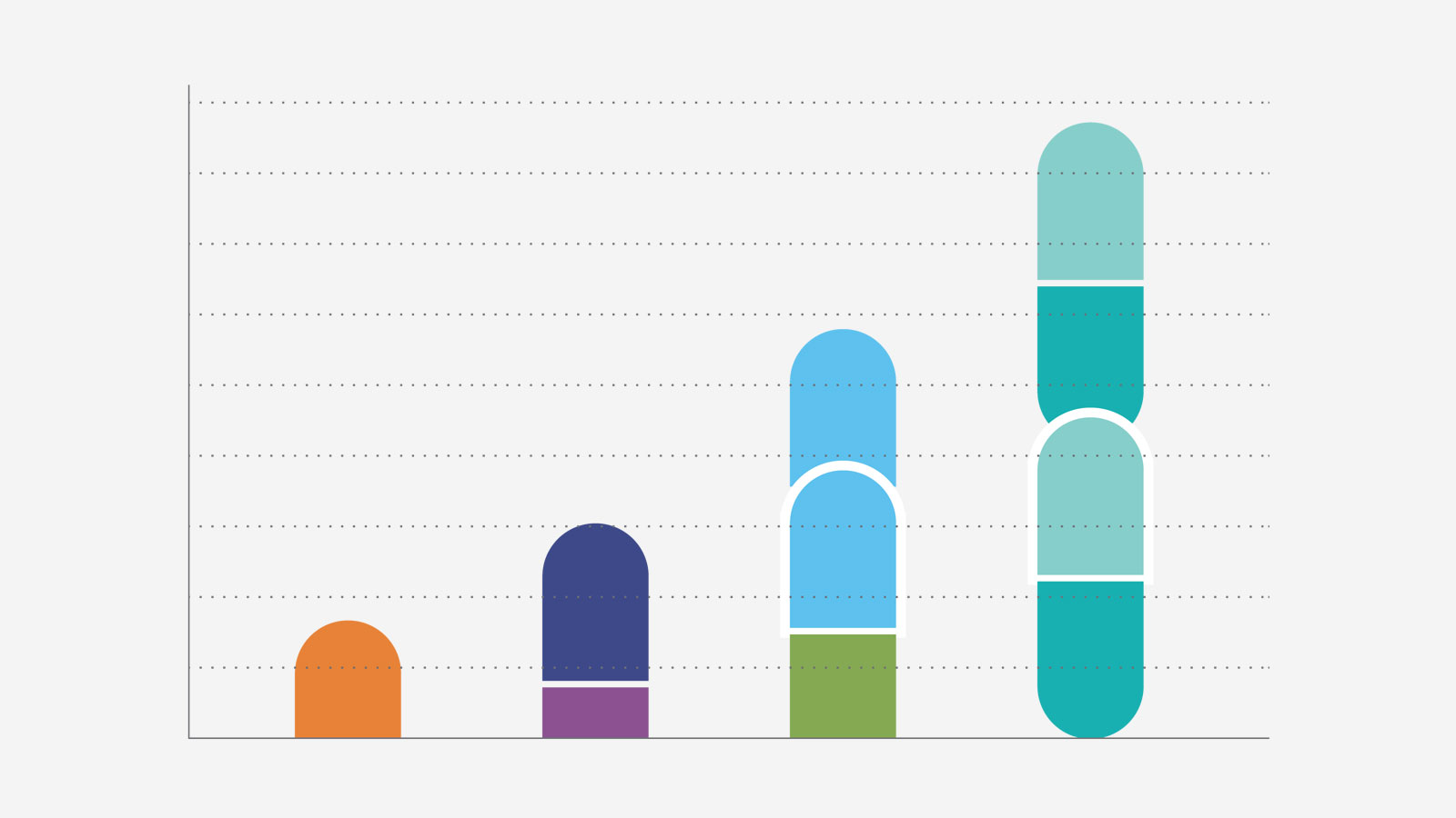 graphic of pills and chart