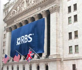 RBS Royal Bank of Scotland NYSE logo banner opening bell