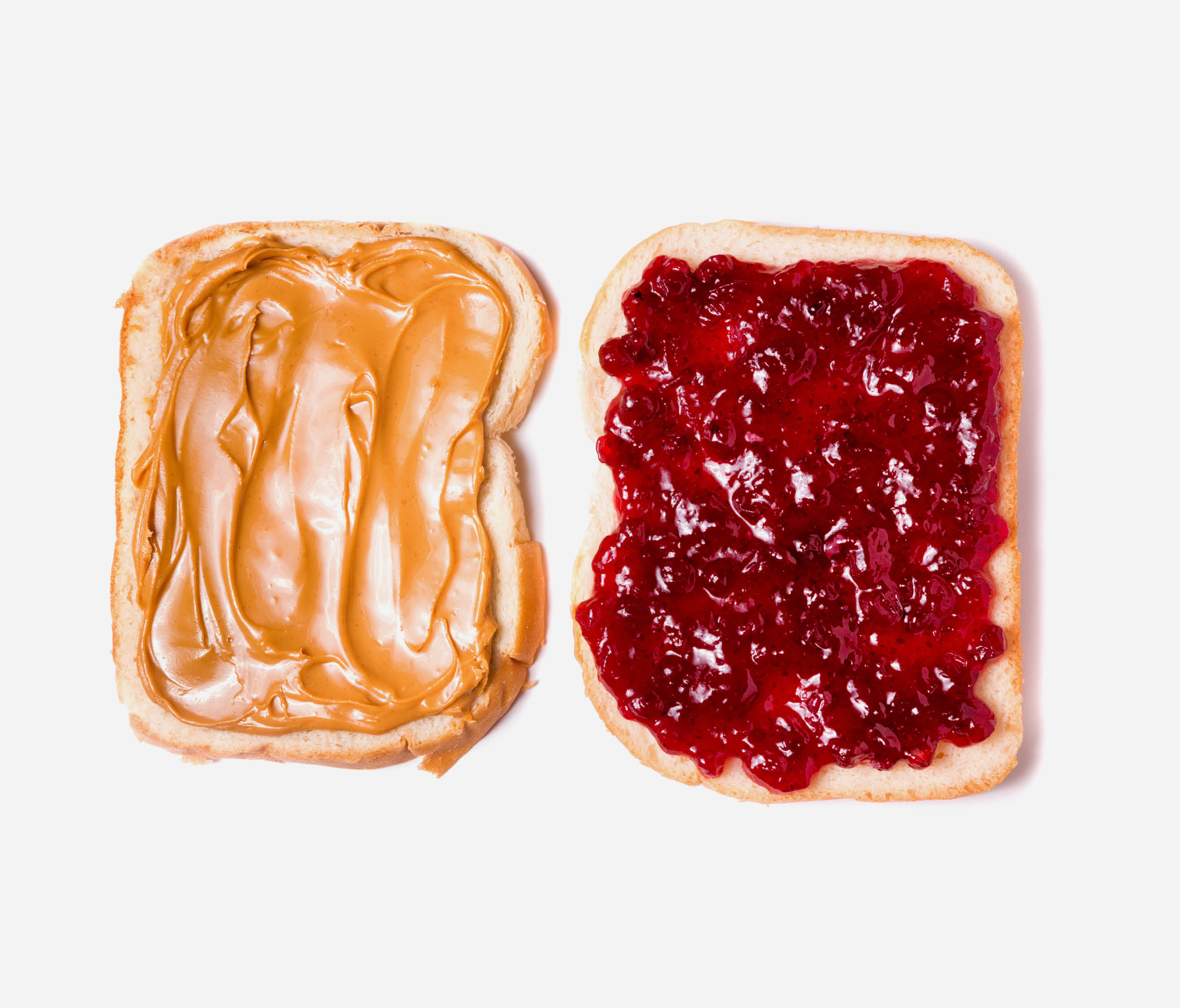 open face peanut butter and jelly sandwich
