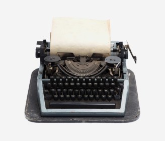 Typewriter with blank page