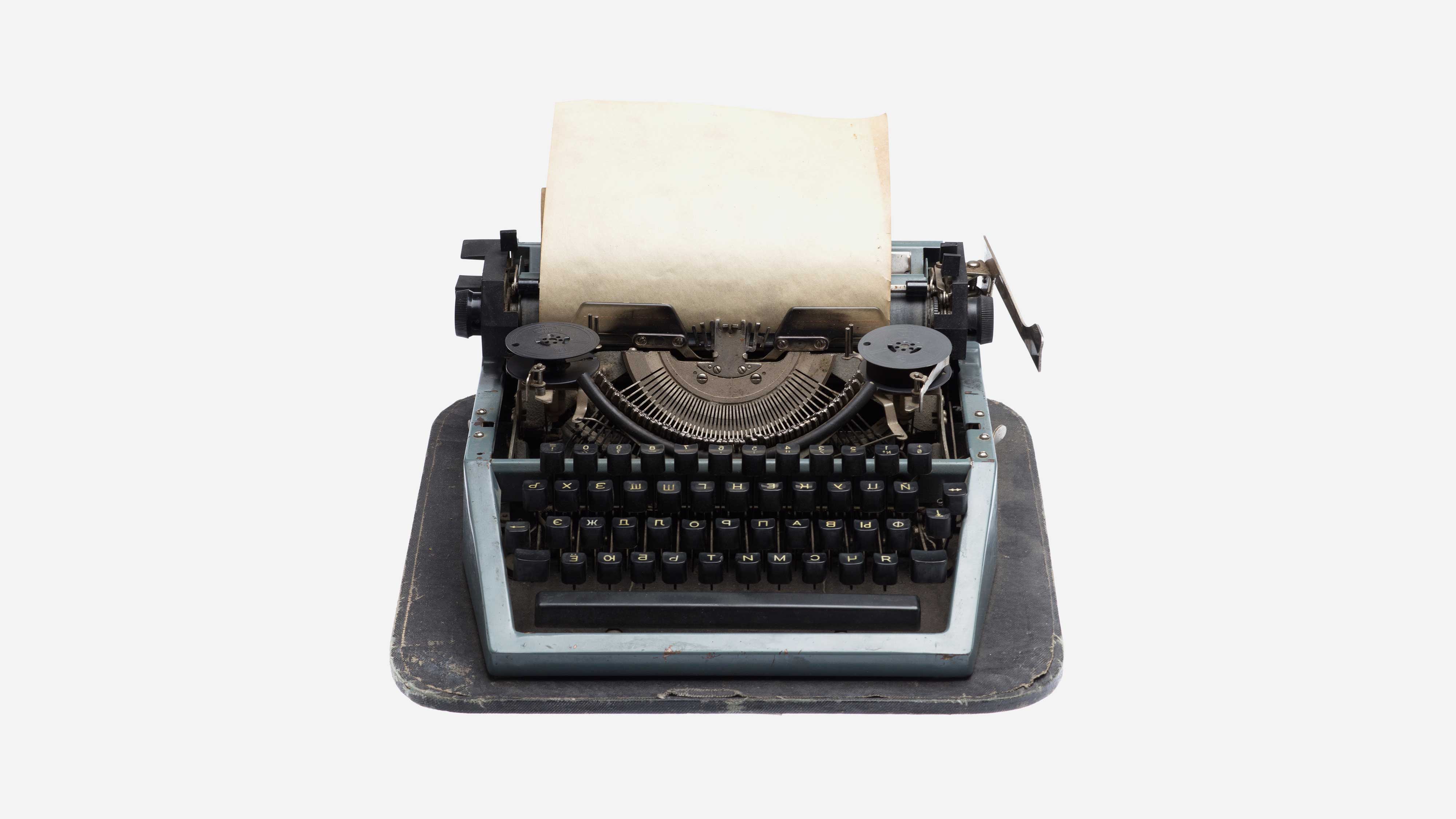 Typewriter with blank page