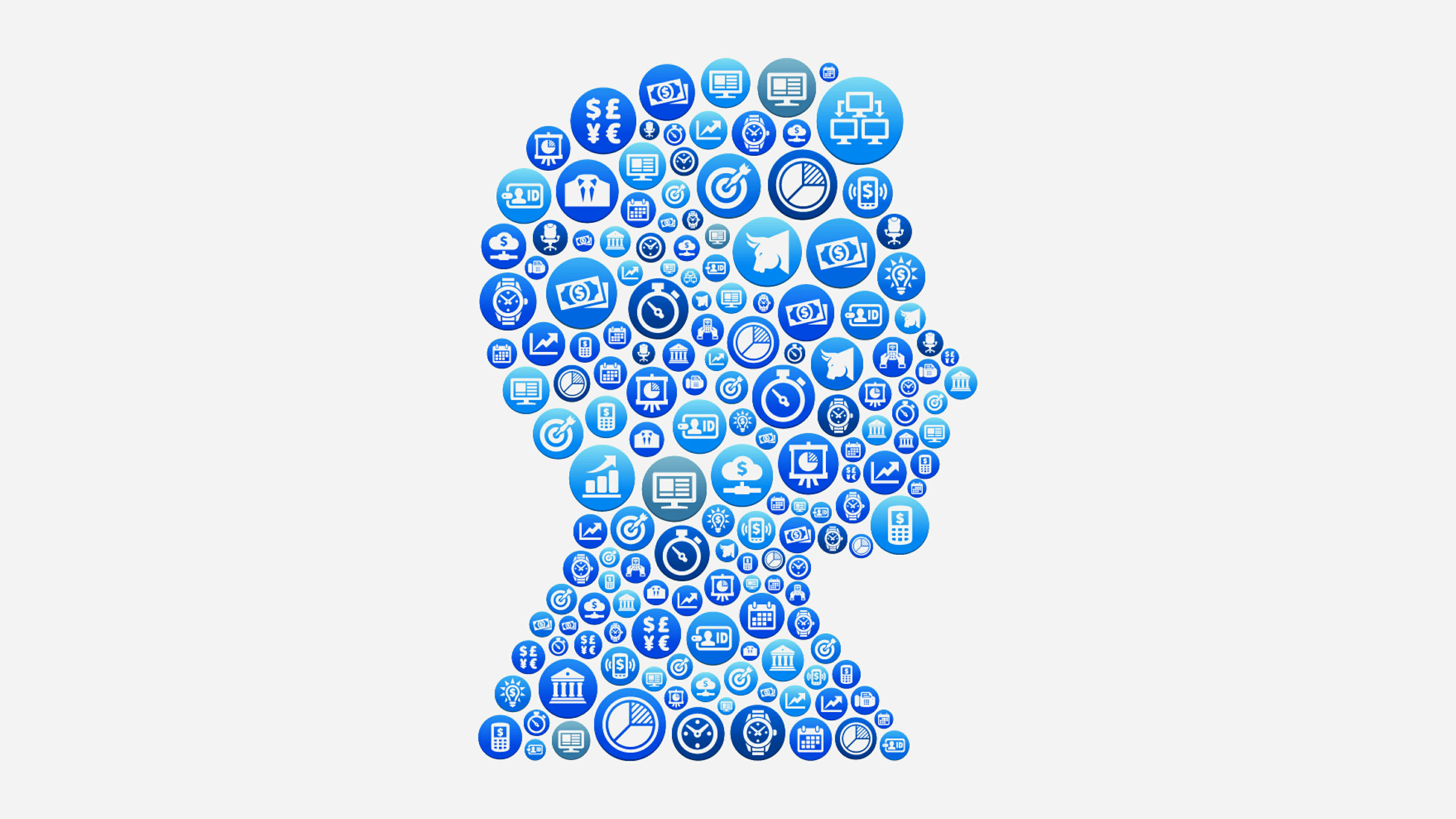 profile made out of blue icons