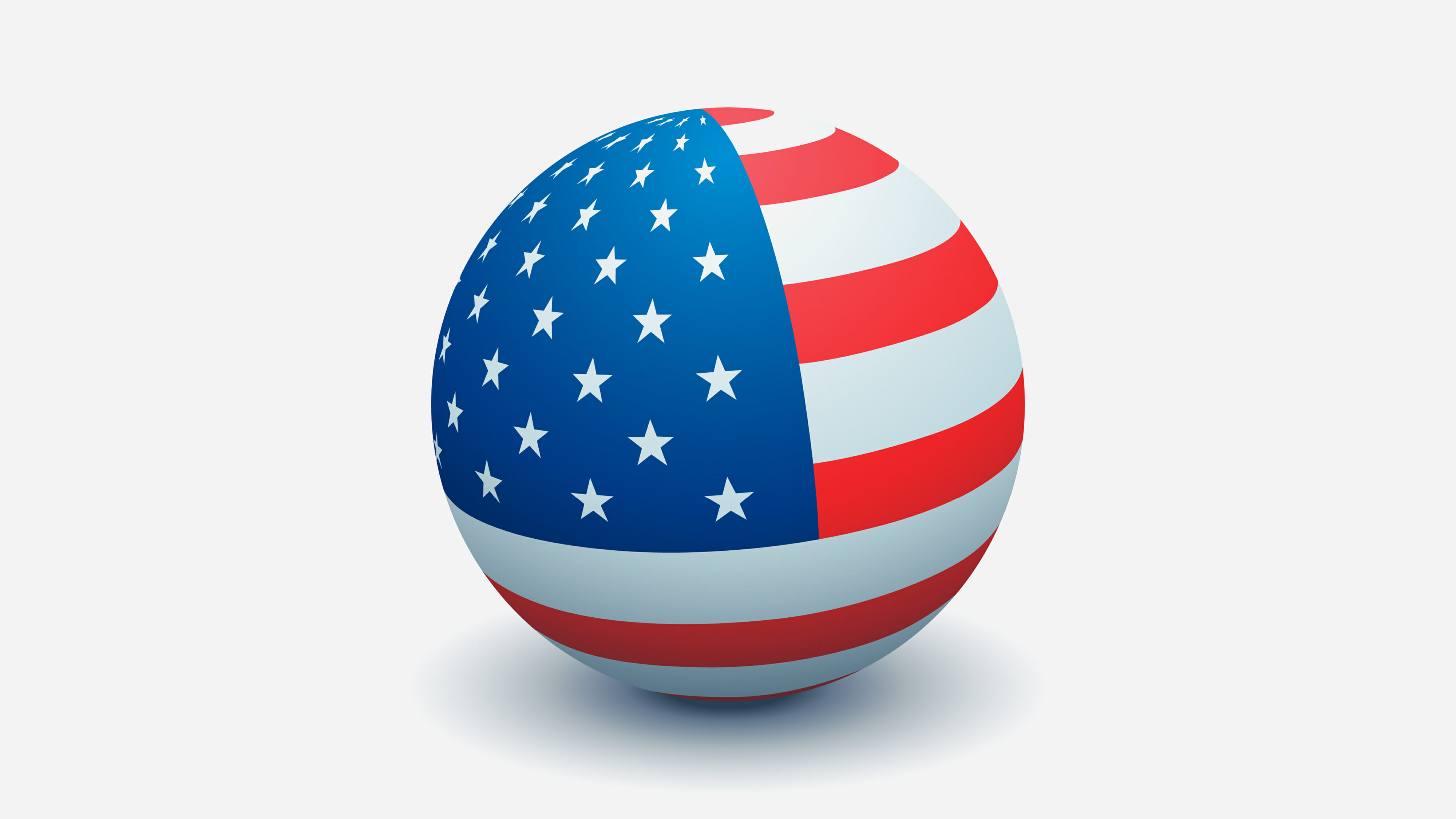american flag in a sphere