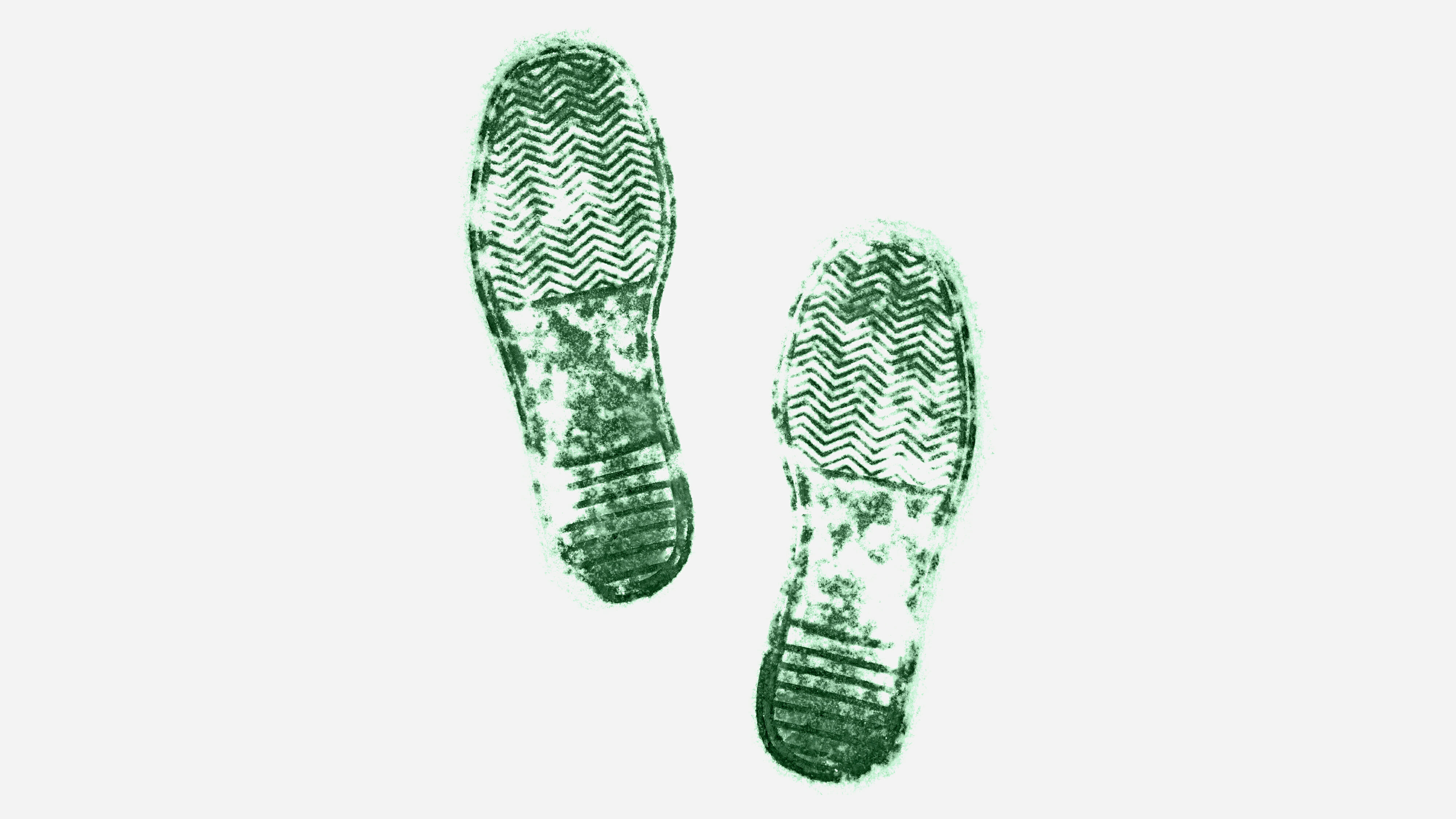 green shoe prints