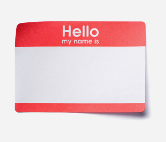 blank hello my name is sticker