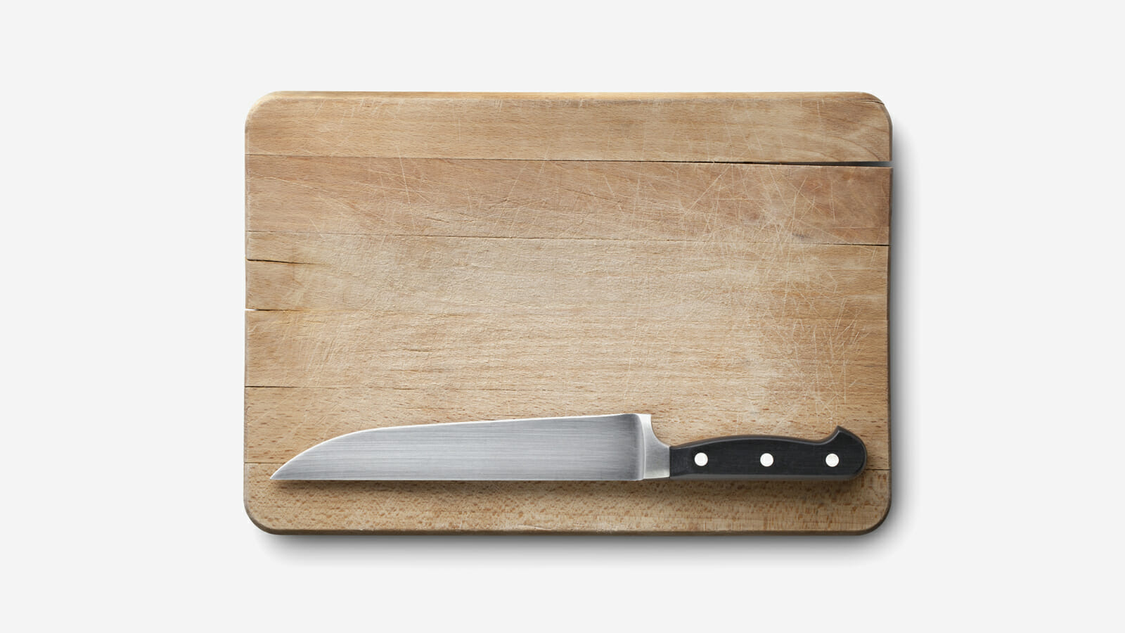 Knife on cutting board