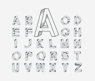 Alphabet in font