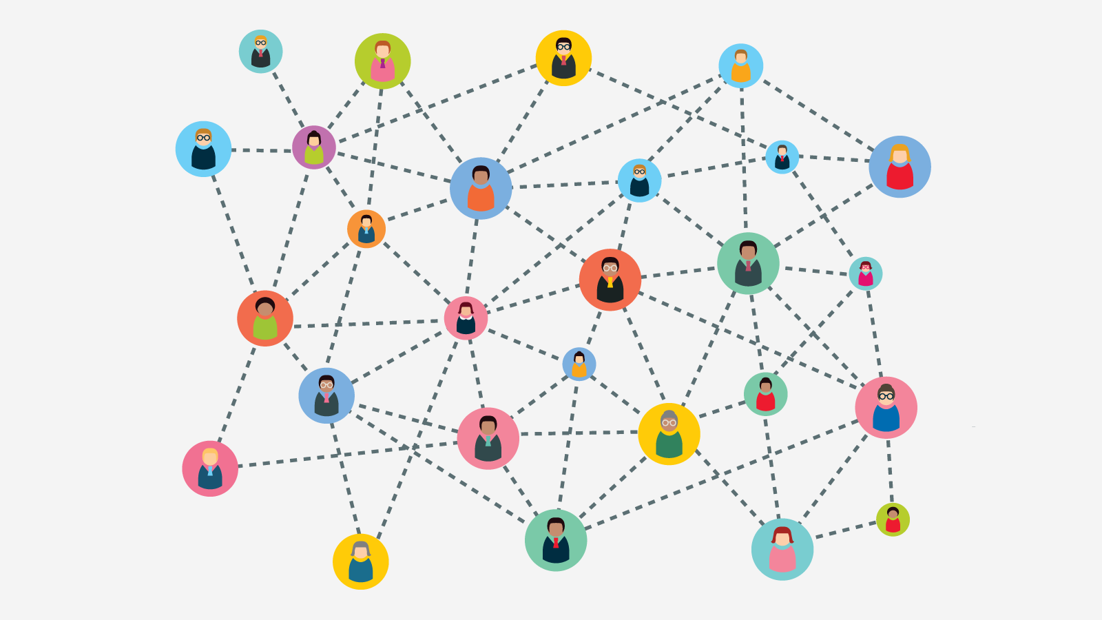 interlinked people in a graphic diagram