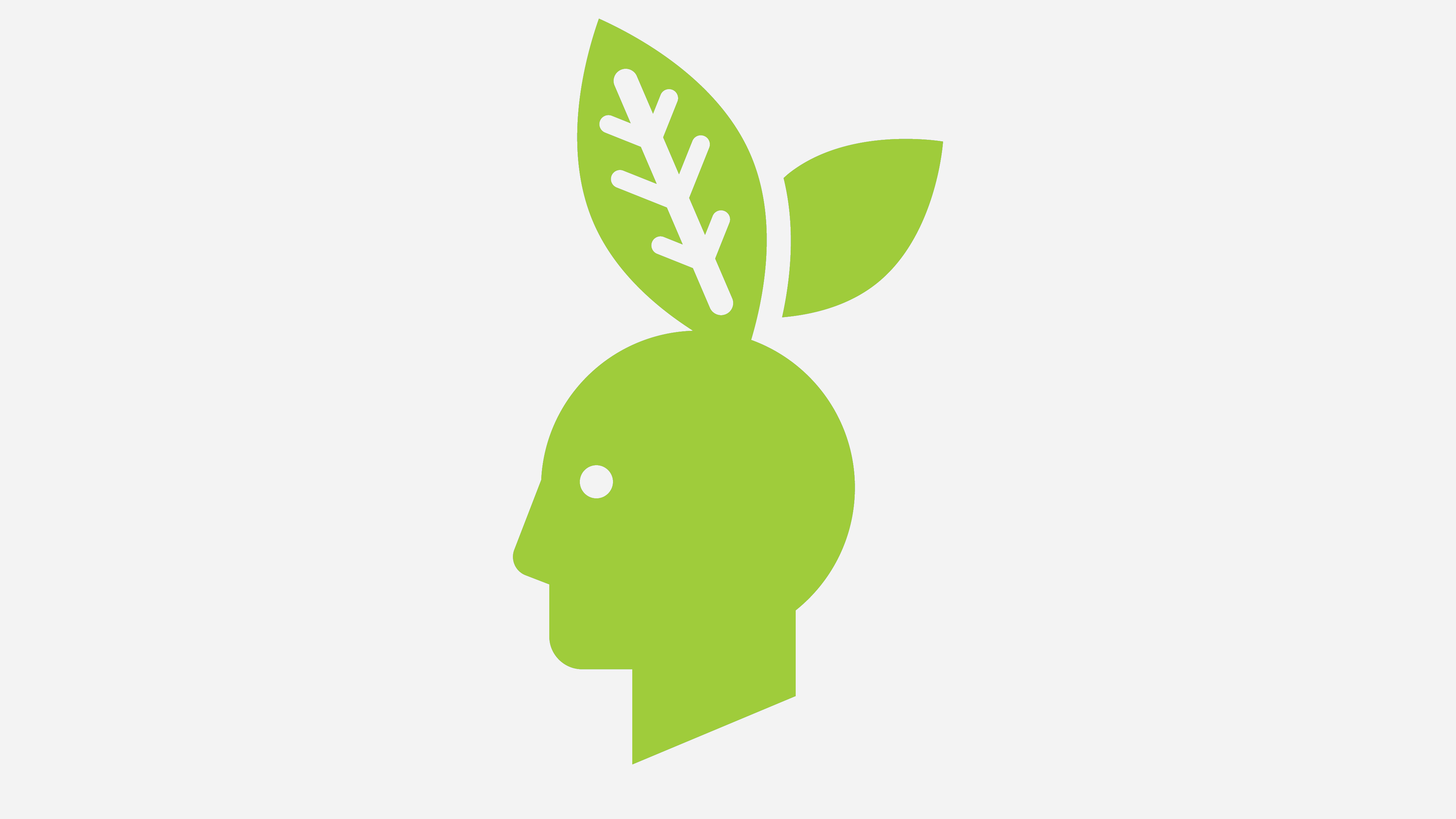 human profile with leaves coming out of the head