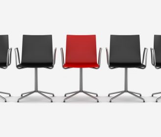 one red office chair